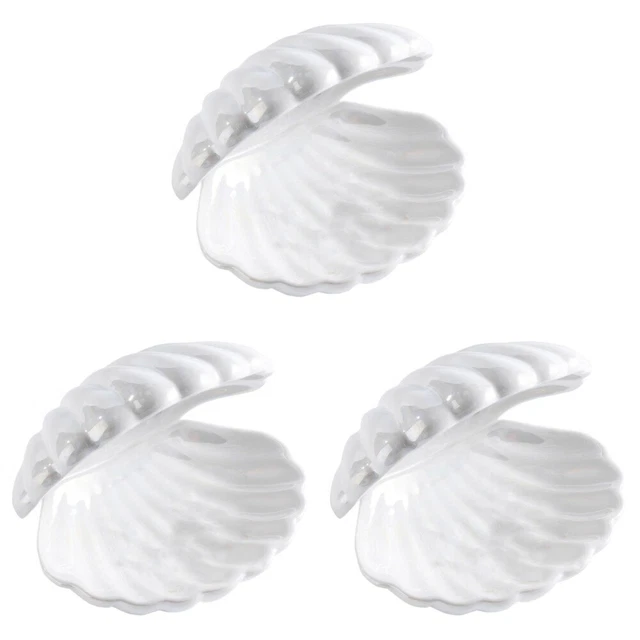 ABOOFAN 3 Portagioie A Conchiglia - Scatoline Portanelli E Orecchini In Tessuto Floccato Grigio - Ideali Per Matrimonio, Fidanzamento, Compleanno, Regalo San Valentino
