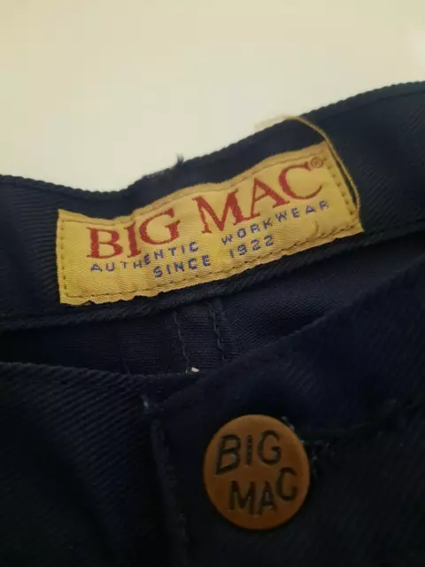 Big Mac Workwear Mens 38 31 5 Pocket Work Pants Chino Twill Navy Blue Vintage