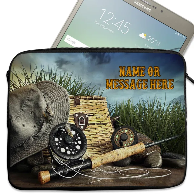 Personalisierte Fliegenfischen Tablet Hülle Laptop iPad Hülle Reißverschluss Tasche Tasche Herren ST511
