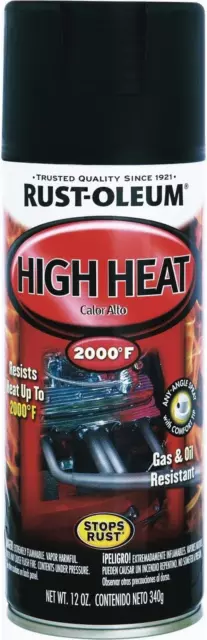 1 Pack 12 Ounce 2000 Degree Flat Black Automotive High Heat Spray Paint