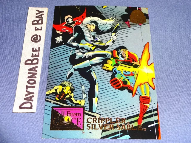 Marvel Universe 1994 #67 Silver Sable Crippler Fleer Fall From Grace Part 4 of 9