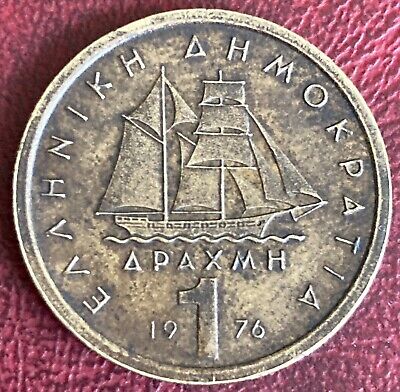 Greece - 1 Drachma Coin - 1976 (GY6)