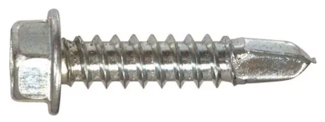 Hillman 41643 Hex Washer Head Self-Drilling Screw #12 x 1 inch Zinc 50 Pack