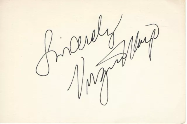 Virginia Mayo Signed Autographed 4X6 Index Card Legendary Actress JSA JJ41596