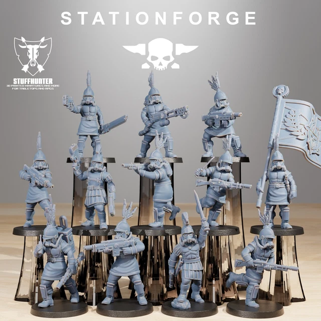 Escouade Delta Garde Grimm - 5 Figurines Grimdark StationForge, Pour Jeux De Rôle Ou Collection