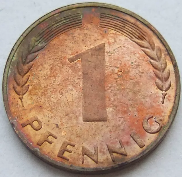 Coin Federal Republic Germany 1 Pfennig 1950 J IN Proof