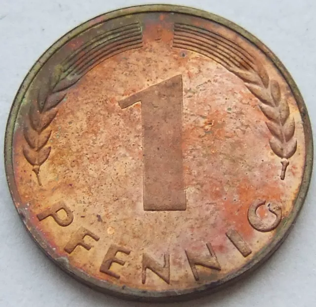 Münze Bundesrepublik Deutschland 1 Pfennig 1950 J in Polierte Platte