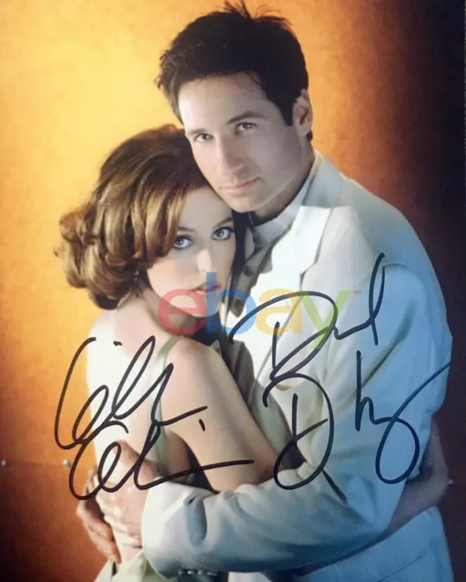 David Duchovny & Gillian Anderson Signed Autographed 8x10 Color Photo X Files re