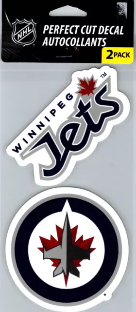 (HCW) Winnipeg Jets  Perfect Cut 4"x4" Decal Sticker Pack of 2 *FREE SHIP