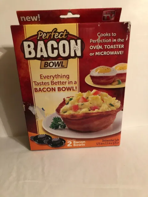Perfect Bacon Bowl 2 Pc As Seen On TV Kitchen KETO Cooker Microwave Oven Cook