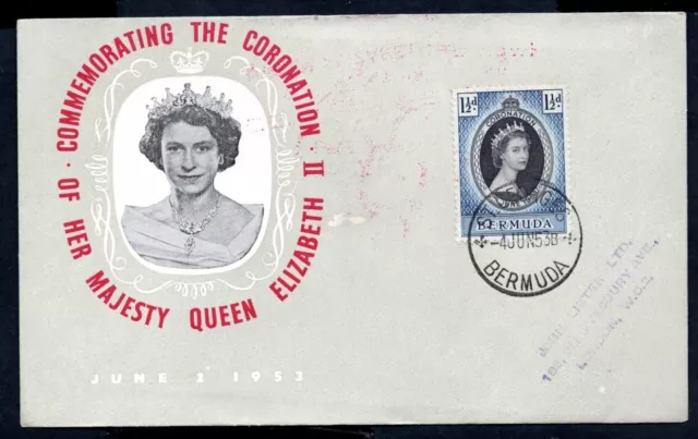 Bermuda - 1953 QE2 Coronation Illustrated First Day Cover