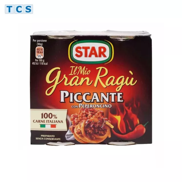 STAR Gran Ragu Piccante – Carne macinata con salsa di pomodoro, Salsa Bolognese, 2x180g A