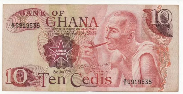 Ghana 10 Cedis 1978 Pick 16 Look Scans