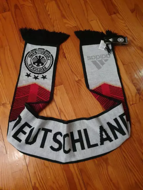 adidas DFB Deutschland Fanschal Schal Nationalmannschaft Schwarz Weiß Fußball WM