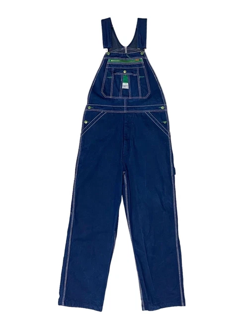 Liberty Overalls Mens 36x32 Blue Bib Carpenter Work Pockets Workcore Conductor