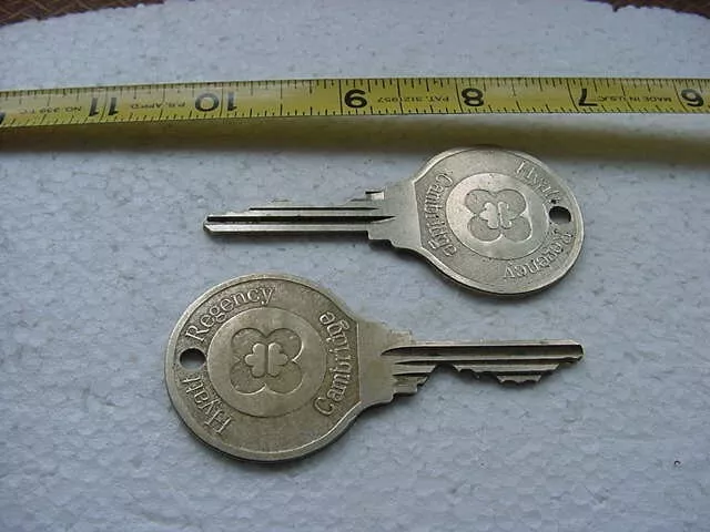 Vintage Brass Hyatt Regency Cambridge MA Hotel Room Key Lot of 2 Motel Room Keys