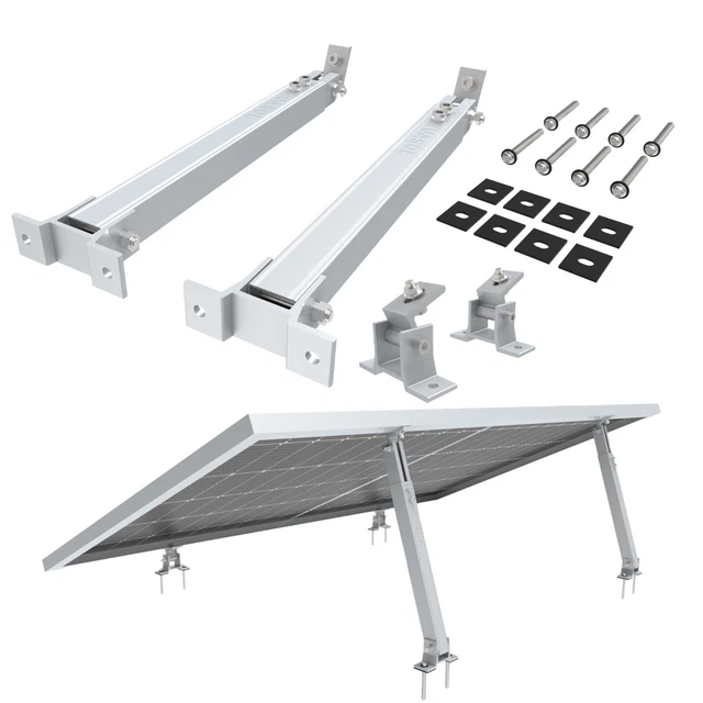 Kit di supporto per pannello solare, pannello solare in alluminio, lamiera trapezoidale PV, profilo 200 mm, morsetto centrale da 30 – 35 mm, set di fissaggio per tetto piatto, pannelli solari (B