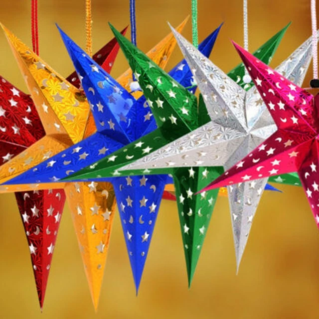 Home Decor Wedding Supplies Lamp Shade Xmas Ornament Paper Star Hanging Pendant