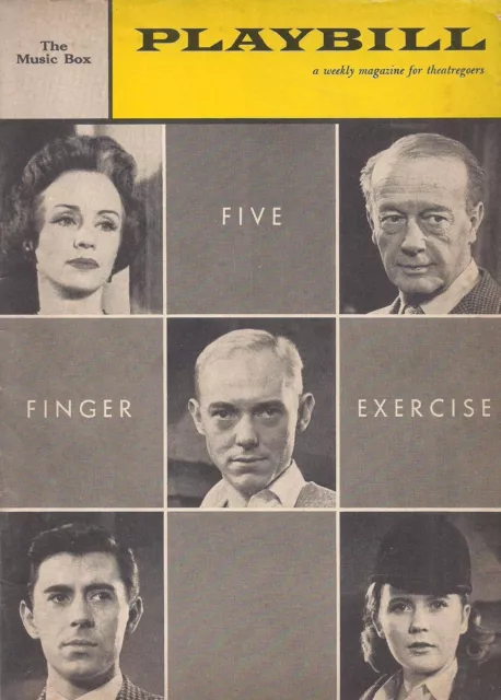 Peter Shaffer's "Five Finger Exercise" 1960 Playbill Jessica Tandy, John Gielgud