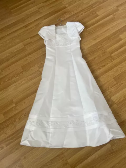 Girls first holy communion dress and bolero Jacket Age 8 Very Good Condition