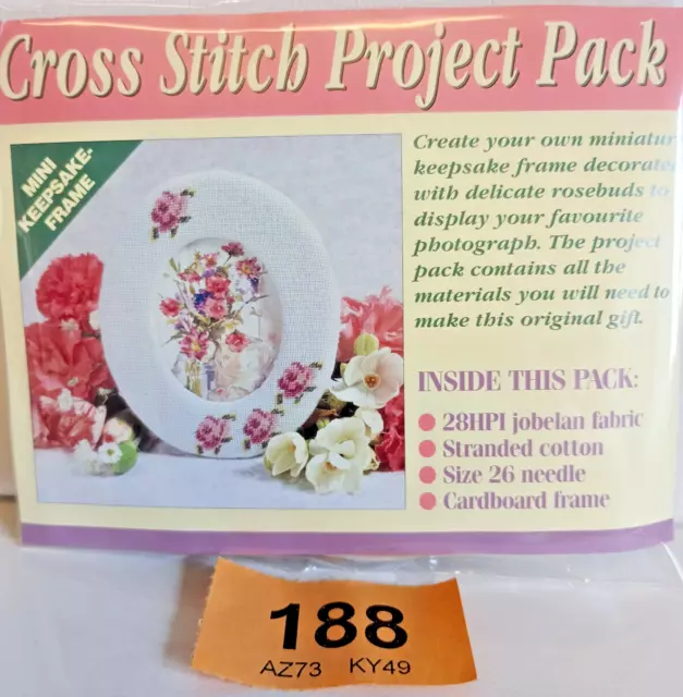 Vintage Cross Stitch Pink Roses Picture Photo Frame Cross Stitch Kit Flowers