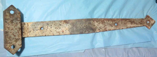 1 Wrought Iron Hinge Strap Barn Door Garden Gate Decor Vintage Antique Spade End 3