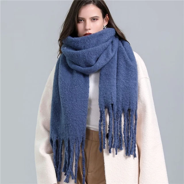 Bufanda De Invierno Para Mujer Chal Borlas Cachemira Pashmina Cálida Envolturas