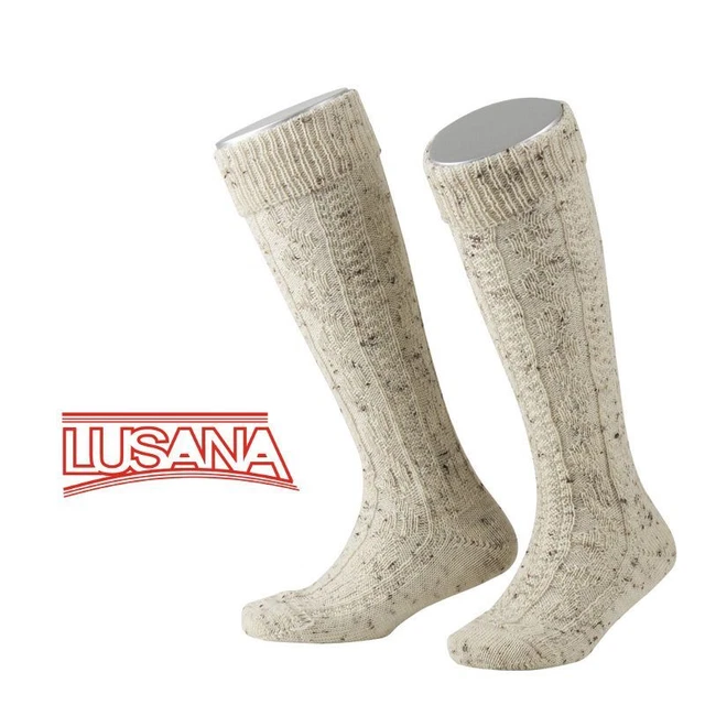 Calze ginocchiera bambini Loden Tweed con motivo a treccia di casa LUSANA