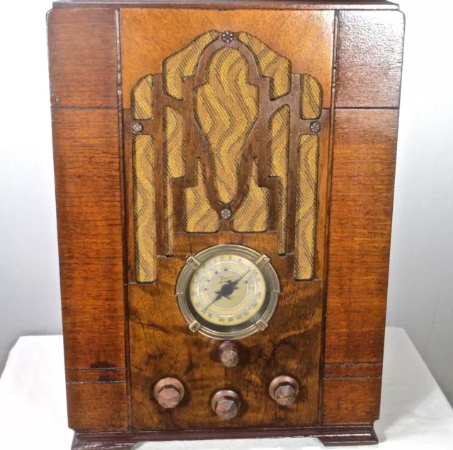 ANTIQUE ZENITH vintage tombstone tube radio restored and working $89.99 ...