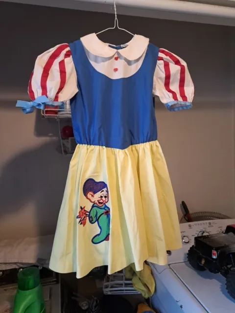Rare Vintage 1970's Disney Wear Disneyland Snow White Disneyana Dress Costume