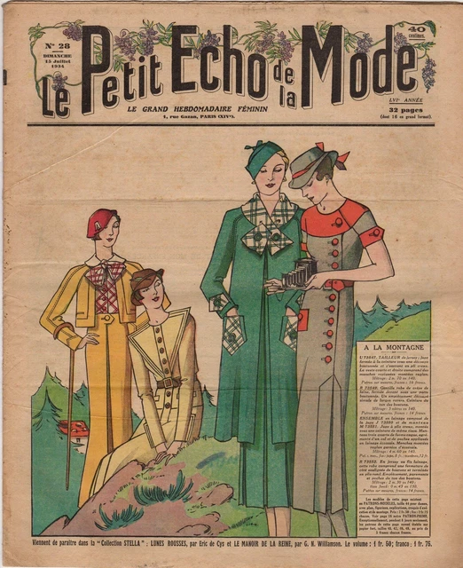 Le Petit Echo de la Mode Art Deco Graphic Art French Fashion Clothing Magazine 1