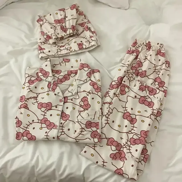 hello kitty 3 piece pajamas set