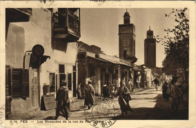 CPA AK FEZ - Les Mosquées de la rue de FEZ Djedid MAROC (669323)