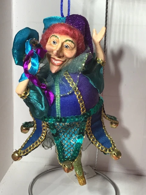 Katherine’s Collection  jester ornament dangle legs 05-12542B green tights