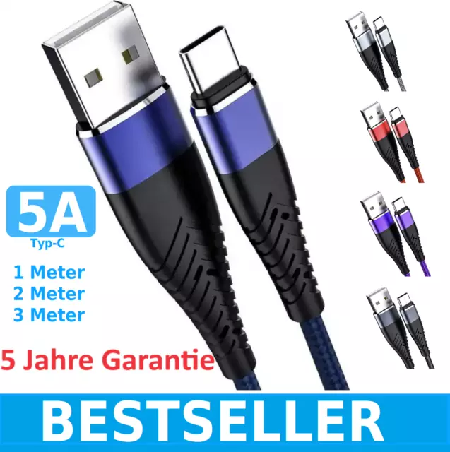 Ladekabel USB Typ C Datenkabel für Samsung Huawei Xiaomi Handy Schnellladekabel