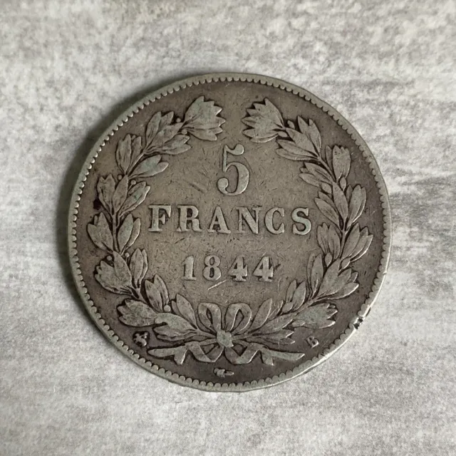 pièce 5 francs argent louis philippe I 1844 B