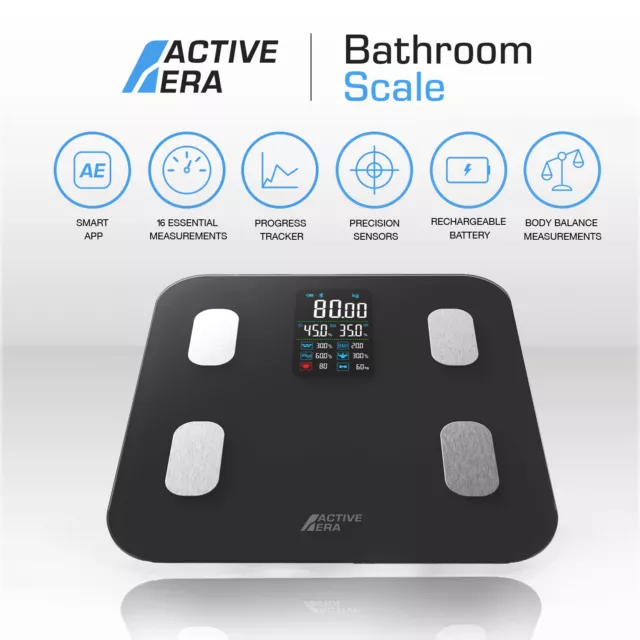 Active Era Pèse-Personne Bluetooth avec appli mobile, 16 mesures - Noir 2