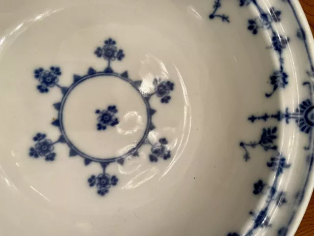 Antique MINTON Serving Bowl 1870s 19th Century Danish Flow Blue Pattern, Rare 3
