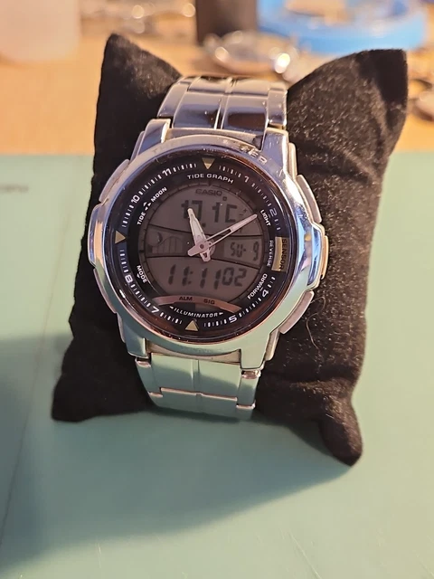 CASIO MEN'S 4335 AQF-100 Tide Graph Watch World Time £52.70 - PicClick UK