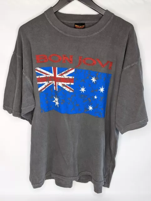 Vintage 90s Bon Jovi Anytime Anywhere Australian Tour T-shirt Brockum Men's Sz L