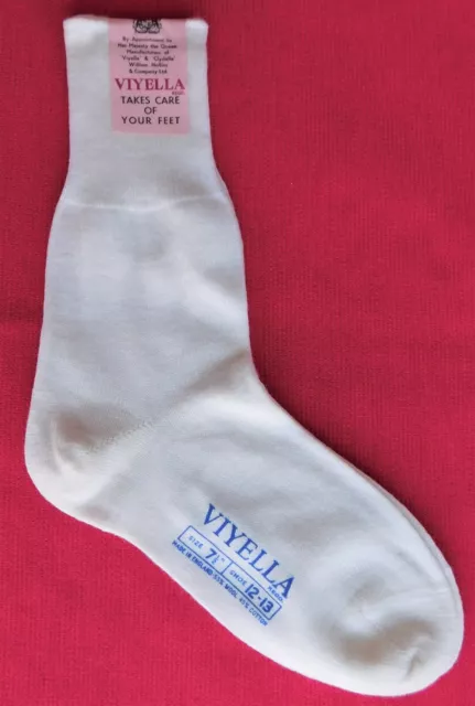 Calze sportive vintage bianche INUTILIZZATE scuola anni '60 VIYELLA 7,5" scarpa taglia 12-13