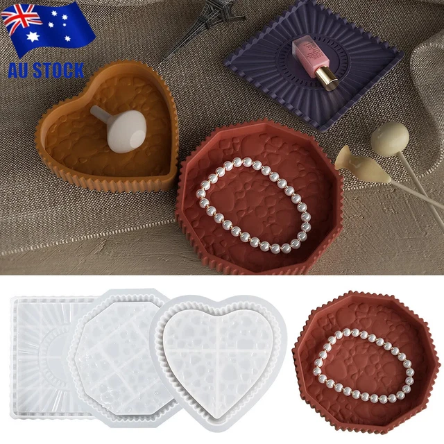 Heart Shape Jewelry Storage Tray Silicone Mold DIY Resin Tray Mold Dish Box AU