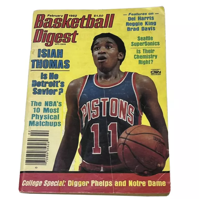 1982 Basketball Digest Isiah Thomas Reggie King Del Harris Brad Davis
