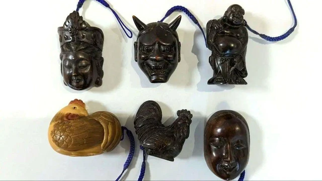 Netsuke Japanese Vintage Clasps Antique