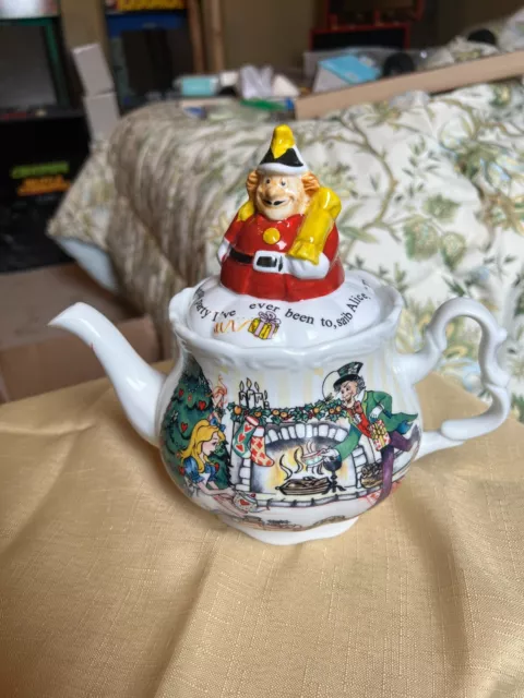 Alice in Wonderland Christmas Tea Party Teapot by Paul Cardew Tweedle Dee Lid