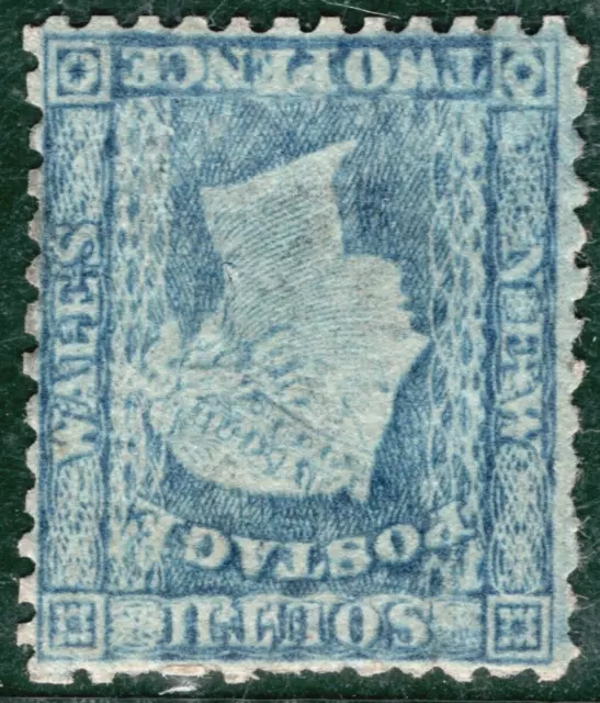 Australia States NSW QV Stamp SG.134var 2d Blue WMK INVERTED Variety Mint LBLUE9