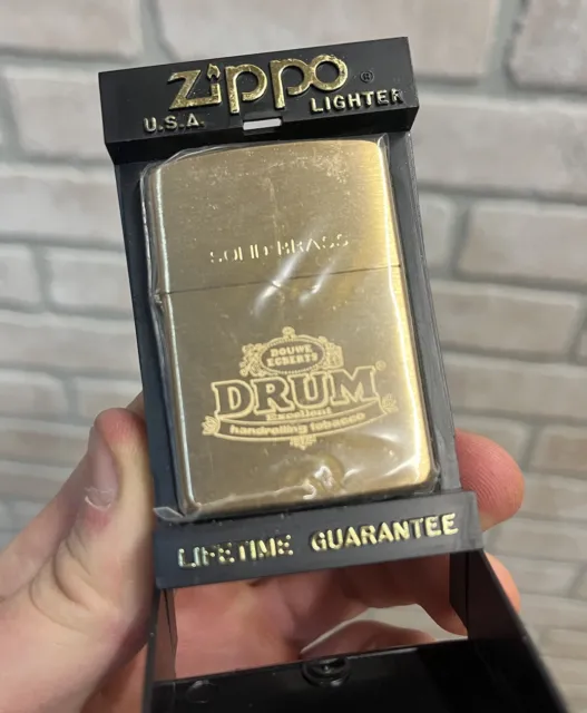 Rare Douwe Egberts Drum Tobacco Advertising Solid Brass Zippo Lighter New