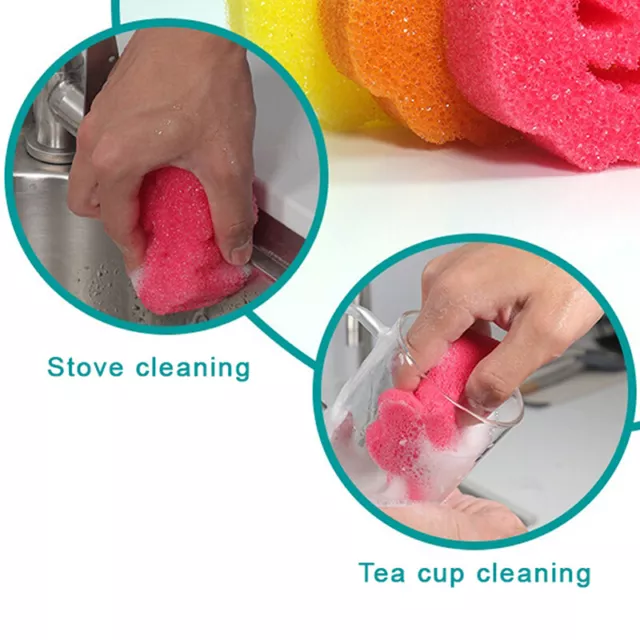 Cleaning Sponge Brush Compressed Sponge Wipe Dishwashing Sponge Descaling Stove