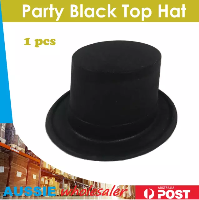 1x Glitter Black Top Hat Mat Hatter Party Costume Magician Wedding  Halloween