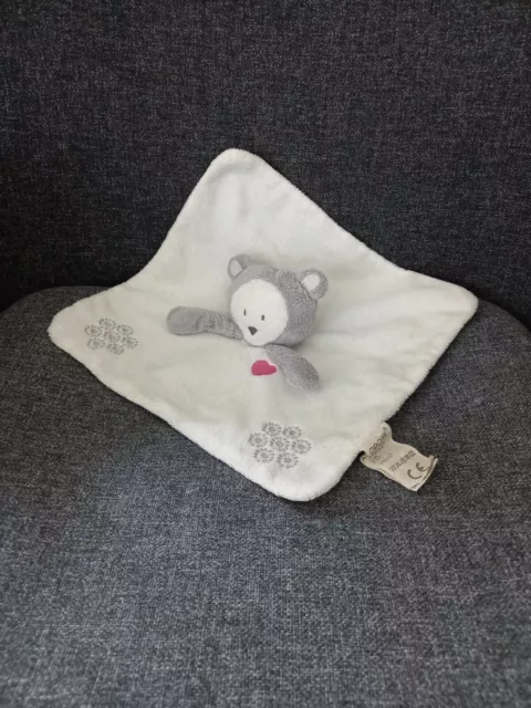 A8- Doudou panda 🐼  Obaibi ours flocons cœur ❤  gris blanc